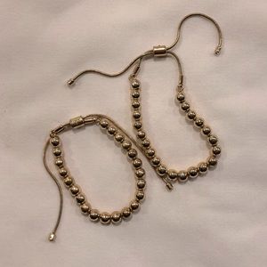 J Crew Gold Beaded Adjustable Bracelet (2) EUC